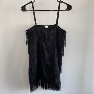 Franco American fringe sequin top